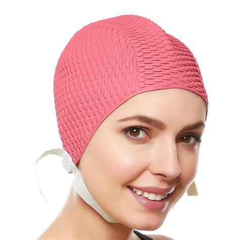 bathing cap with chin strap